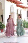 KA 1213 Faux Blooming With Embroidered Work Gown Wholesale Suppliers In Mumbai